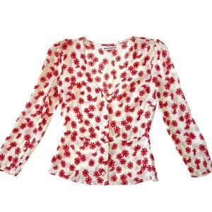 Reformation Jemma Top Daisy Days Floral Button Shirt Size 2